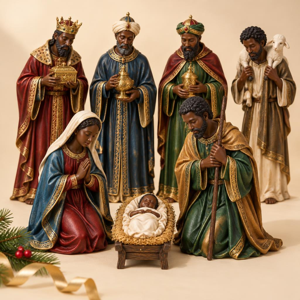 Heirloom Black Nativity Set (7-Piece)