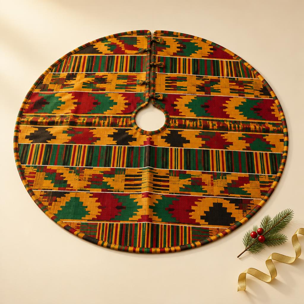 Kente-Print Tree Skirt, 48 in