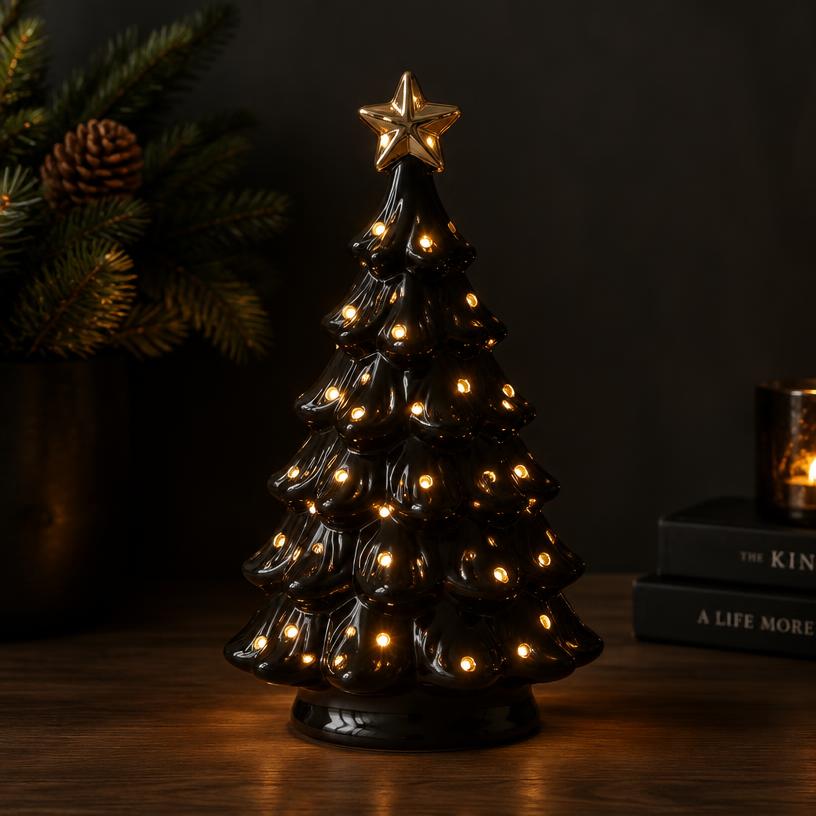 Ceramic Noir Tree Lamp