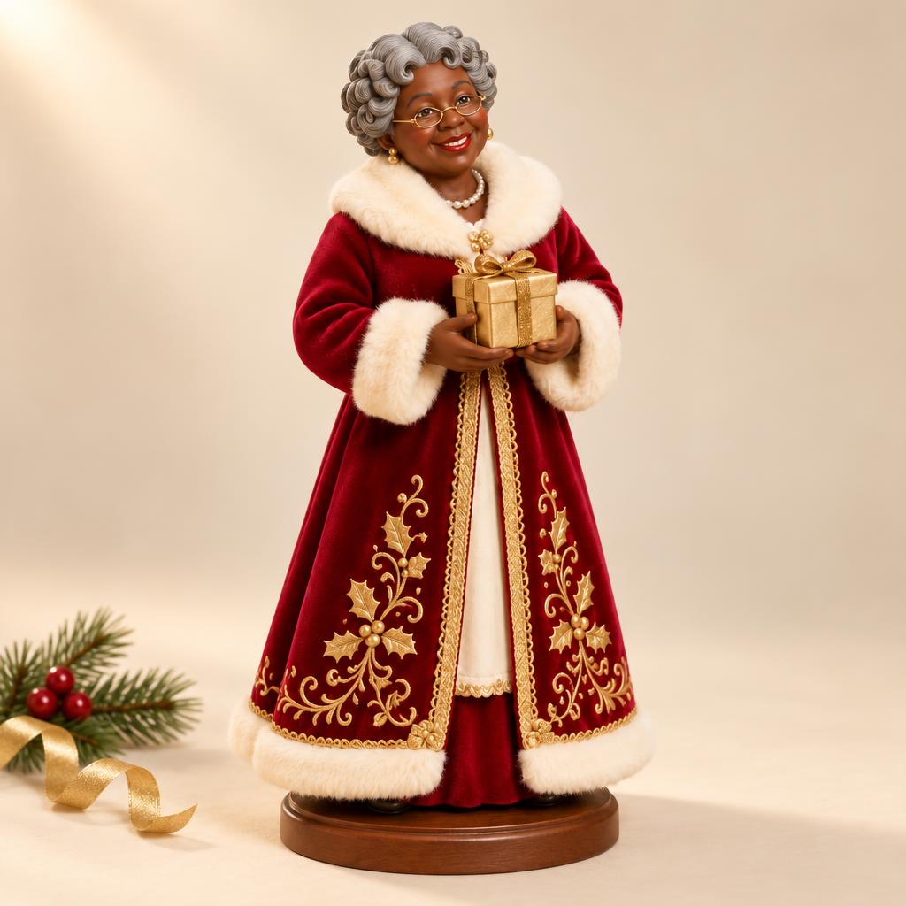 Heritage Black Mrs. Claus Tabletop Figurine, 14 in