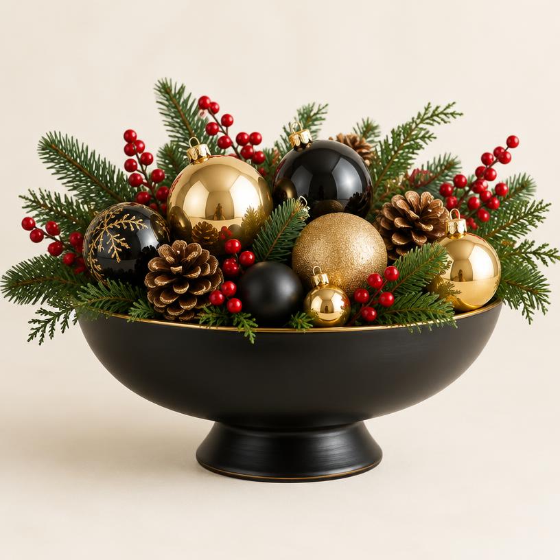 Noir Holiday Centerpiece Bowl