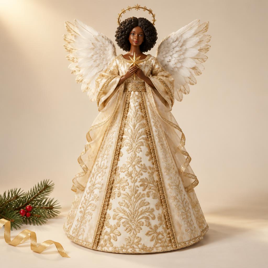 Regal Black Angel Tree Topper (16 in)